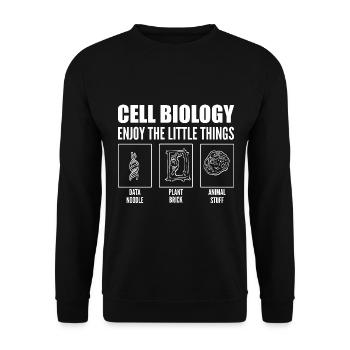 Lustige Zellbiologie Biologe - Unisex Pullover - Schwarz - Vorne - Alina (178cm) & Michal (187cm)