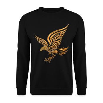 Tribal Eagle - Unisex Sweatshirt - black - Front - Alina (178cm) & Michal (187cm)