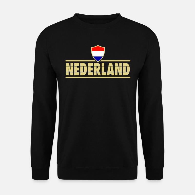 Fußball Flagge Fahne Nederland Niederlande - Unisex Pullover - Schwarz