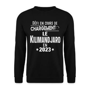 2023 Kilimandjaro Montagne Tanzanie Afrique - Sweat-shirt Unisexe - noir - Devant - Alina (178cm) & Michal (187cm)