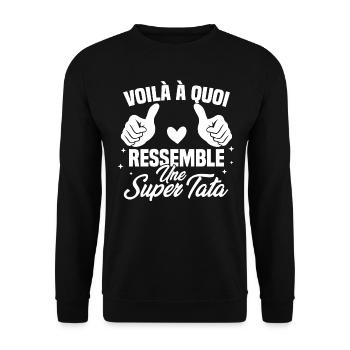 Voilà à quoi ressemble une super tata - Sweat-shirt Unisexe - noir - Devant - Alina (178cm) & Michal (187cm)