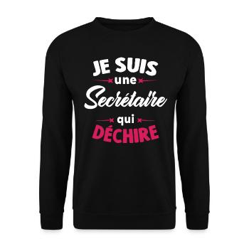 Je suis une secrétaire qui déchire - Sweat-shirt Unisexe - noir - Devant - Alina (178cm) & Michal (187cm)
