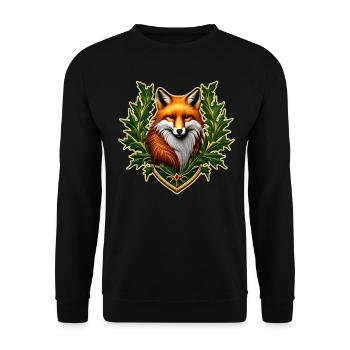Coat of arms with fox - Unisex Sweatshirt - black - Front - Alina (178cm) & Michal (187cm)