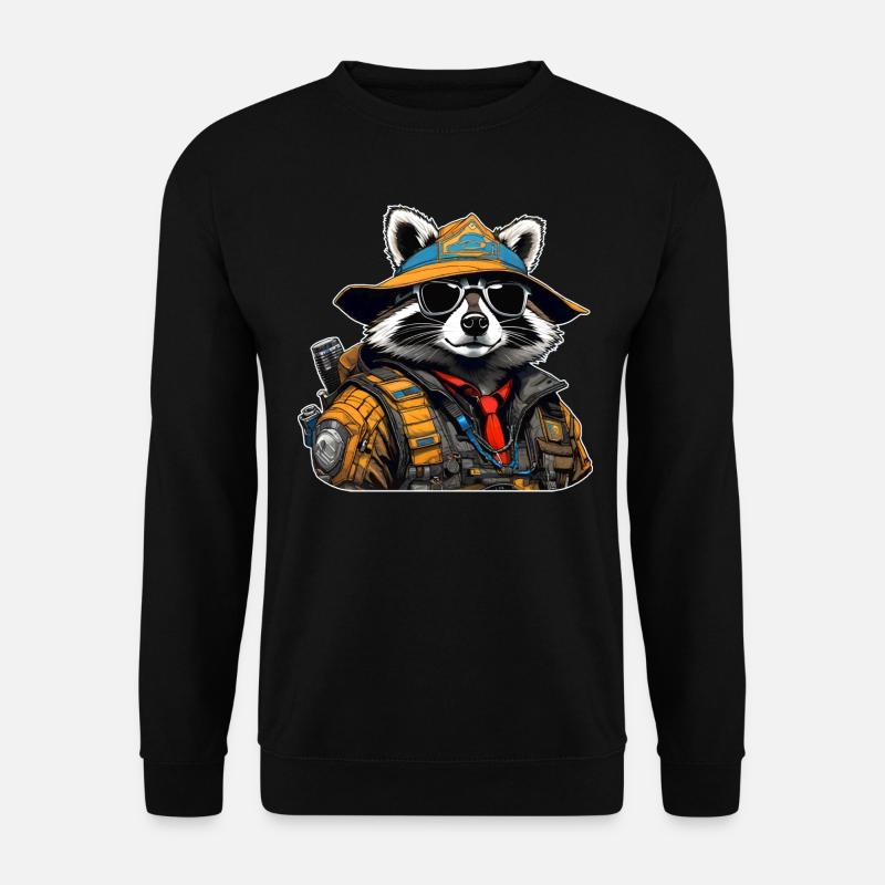 Cool Cyberspace Raccoon - Unisex Sweatshirt - black