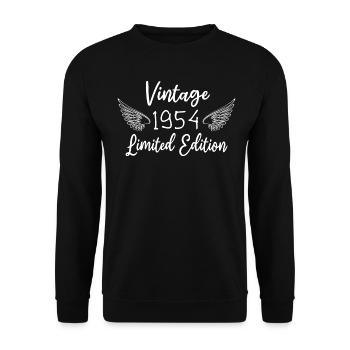 anniversaire 1954 anniversaire né en 1954 année - Sweat-shirt Unisexe - noir - Devant - Alina (178cm) & Michal (187cm)