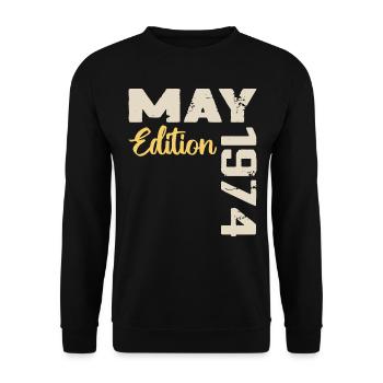 May 1974 Birthday May 1974 Gift May 1974 May - Unisex Sweatshirt - black - Front - Alina (178cm) & Michal (187cm)
