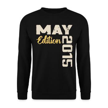 Mai 2015 Anniversaire Mai 2015 Cadeau Mai 2015 Mai - Sweat-shirt Unisexe - noir - Devant - Alina (178cm) & Michal (187cm)
