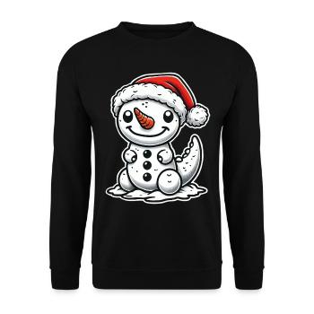 Dino Snowman Christmas - Unisex Sweatshirt - black - Front - Alina (178cm) & Michal (187cm)