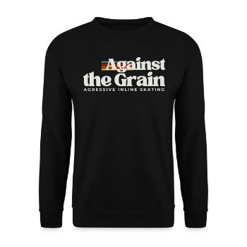 Inline Skating Against the Grain Retro - Unisex Pullover - Schwarz - Vorne - Alina (178cm) & Michal (187cm)