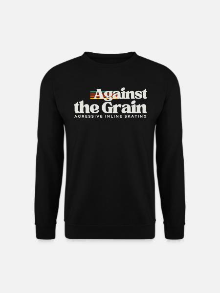 Inline Skating Against the Grain Retro - Unisex Pullover - Schwarz