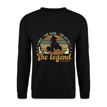quad dad man myth legend gift man quad motorcycle - Unisex Sweatshirt - black - Front - Alina (178cm) & Michal (187cm)
