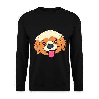 Süßer Welpe Hundesitter - Unisex Pullover - Schwarz - Vorne - Alina (178cm) & Michal (187cm)