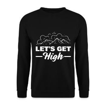 Let's Get High Mountaineer - Unisex Sweatshirt - black - Front - Alina (178cm) & Michal (187cm)