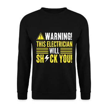 Lustiger Elektriker Elektroexperte - Unisex Pullover - Schwarz - Vorne - Alina (178cm) & Michal (187cm)