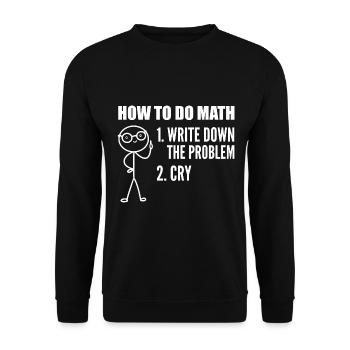 Lustiger Mathe-Mathematiker Mathematiklehrer - Unisex Pullover - Schwarz - Vorne - Alina (178cm) & Michal (187cm)