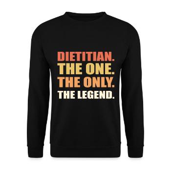 Dietitian. The One. The Only. The Legend Ernährung - Unisex Pullover - Schwarz - Vorne - Alina (178cm) & Michal (187cm)