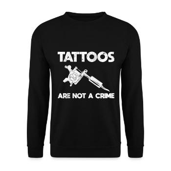 Lustige Tattoos Tätowierer - Unisex Pullover - Schwarz - Vorne - Alina (178cm) & Michal (187cm)