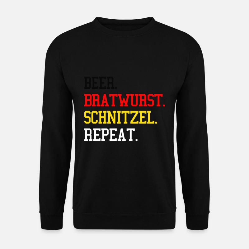 Beer-Bratwurst-Schnitzel Repeat German Grilling - Unisex Sweatshirt - black
