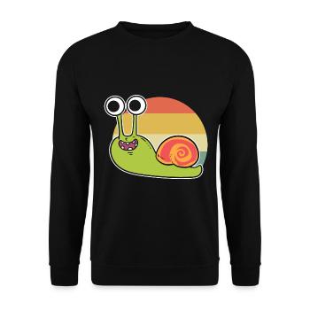 Lustige Schnecke Malakologe - Unisex Pullover - Schwarz - Vorne - Alina (178cm) & Michal (187cm)