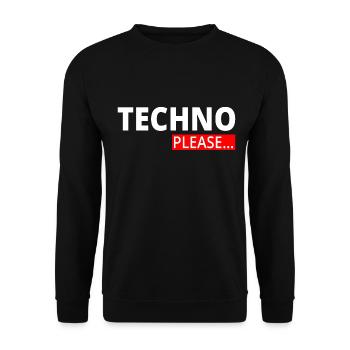 Techno - Techno musk - Rave - Techno please... - Unisex Pullover - Schwarz - Vorne - Alina (178cm) & Michal (187cm)