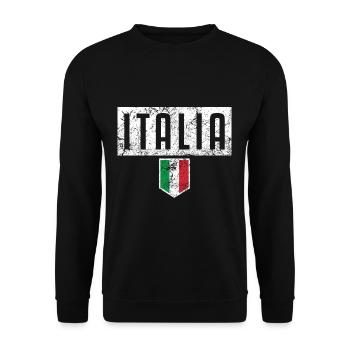 Italienische Flagge Herz Liebe Italien - Unisex Pullover - Schwarz - Vorne - Alina (178cm) & Michal (187cm)