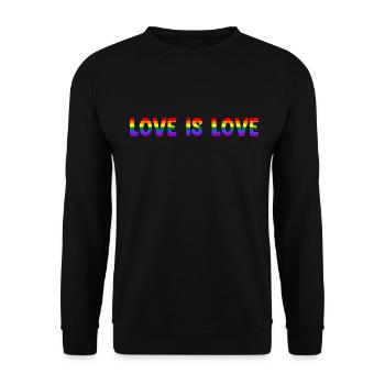 Rainbow Love Is Love LGBTQIA+ CSD Gay Pride - Unisex Sweatshirt - black - Front - Alina (178cm) & Michal (187cm)