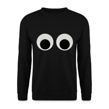 Wackelaugen - Unisex Pullover - Schwarz - Vorne - Alina (178cm) & Michal (187cm)