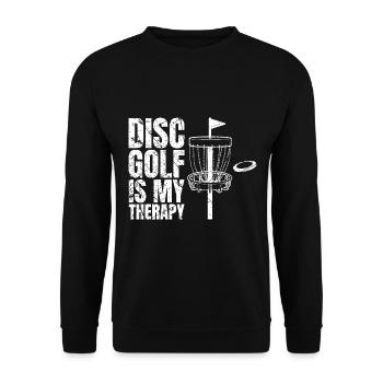 Disc Golf est ma thérapie Lecteur de disc golf - Sweat-shirt Unisexe - noir - Devant - Alina (178cm) & Michal (187cm)