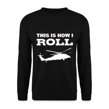 Voici comment je roule pilote d’hélicoptère - Sweat-shirt Unisexe - noir - Devant - Alina (178cm) & Michal (187cm)