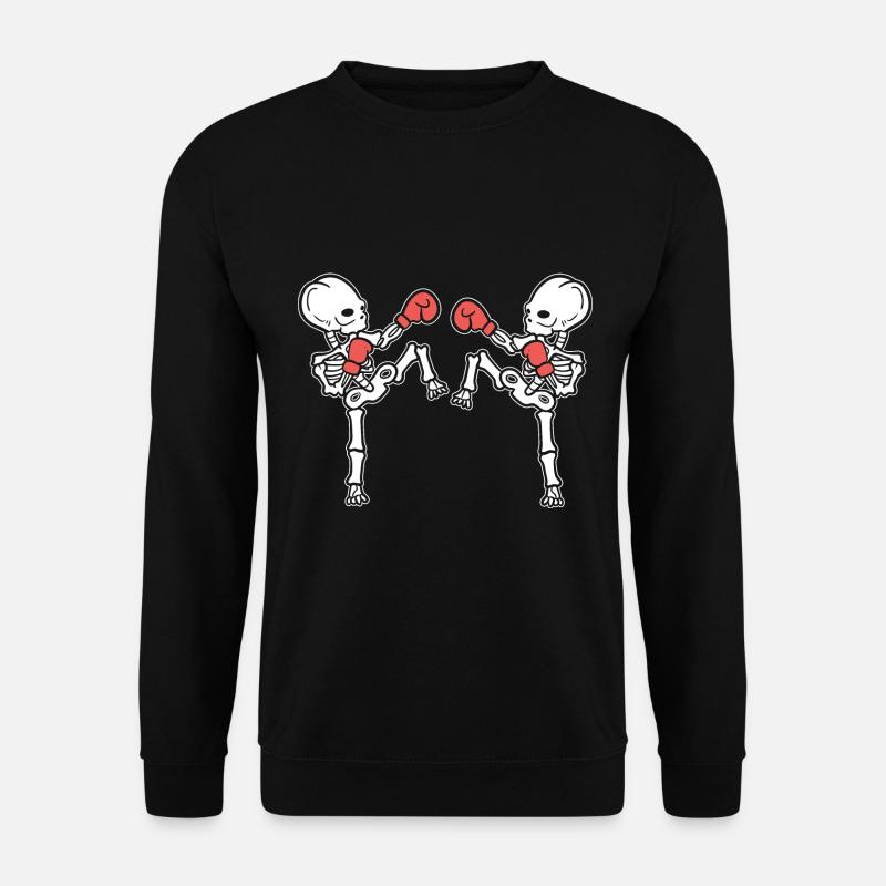 Lustiges Skelett Muay Thai Muay-Thai-Lehrer - Unisex Pullover - Schwarz