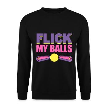Flick My Balls Flipperspieler - Unisex Pullover - Schwarz - Vorne - Alina (178cm) & Michal (187cm)