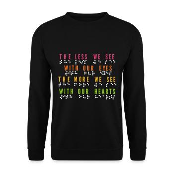 Lustiger Optiker - Unisex Pullover - Schwarz - Vorne - Alina (178cm) & Michal (187cm)