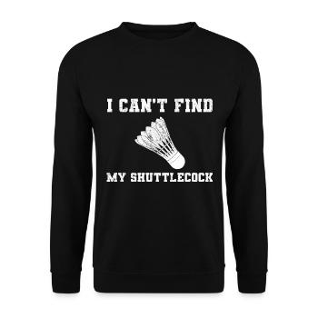 Lustiger Badminton Shuttlecock Federballspieler - Unisex Pullover - Schwarz - Vorne - Alina (178cm) & Michal (187cm)