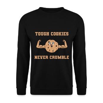 Tough Cookies Never Crumble Konditor - Unisex Pullover - Schwarz - Vorne - Alina (178cm) & Michal (187cm)