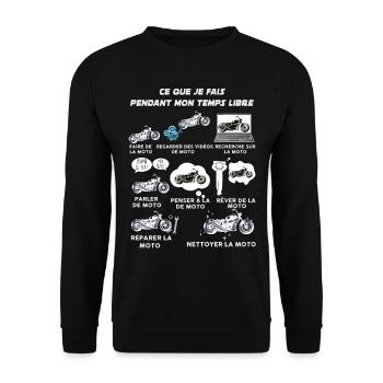 Moto passion, motards, motard - Sweat-shirt Unisexe - noir - Devant - Alina (178cm) & Michal (187cm)