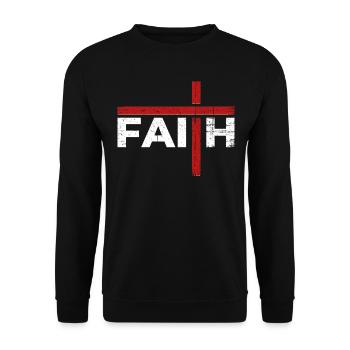Jésus-Christ Conception chrétienne Croix Foi - Sweat-shirt Unisexe - noir - Devant - Alina (178cm) & Michal (187cm)