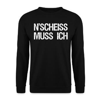 Ein Scheiss muss ich - Unisex Pullover - Schwarz - Vorne - Alina (178cm) & Michal (187cm)