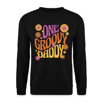 Ein grooviger Papa, Ein toller Papa - Unisex Pullover - Schwarz - Vorne - Alina (178cm) & Michal (187cm)