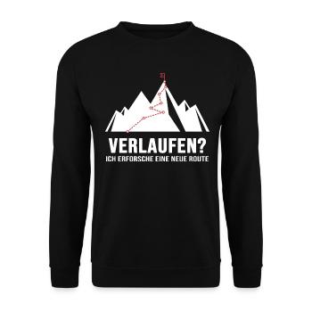Bergwandern Gratwanderung Weglos Alpin Bergweg - Unisex Pullover - Schwarz - Vorne - Alina (178cm) & Michal (187cm)