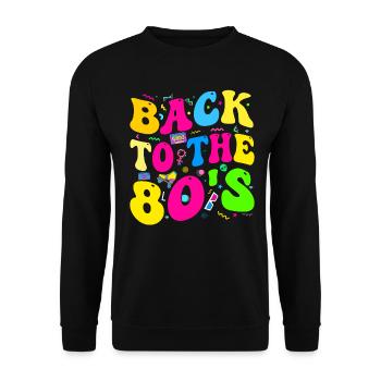 80S Lovers, 80s Party, Eighties - Unisex Sweatshirt - black - Front - Alina (178cm) & Michal (187cm)