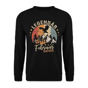 Légendaire depuis février 2022 Anniversaire 2022 - Sweat-shirt Unisexe - noir - Devant - Alina (178cm) & Michal (187cm)