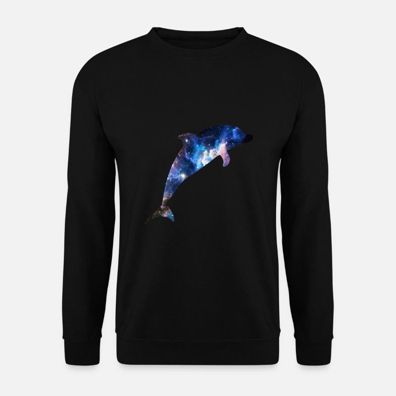 Weltraum Delfin - Unisex Pullover - Schwarz