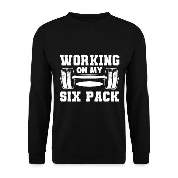 Working On My Six Pack Bodybuilder - Unisex Pullover - Schwarz - Vorne - Alina (178cm) & Michal (187cm)