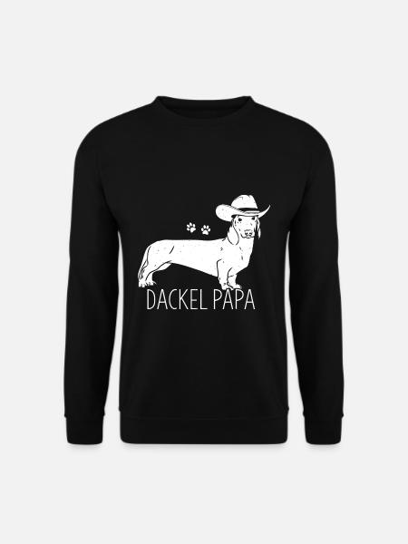 Dackel Papa Hundeliebhaber Dachshund Vatertag - Unisex Pullover - Schwarz