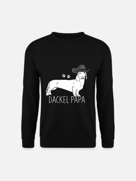 Dackel Papa Hundeliebhaber Dachshund Vatertag Dack - Unisex Pullover - Schwarz