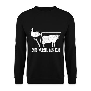 Ente Wurzel Aus Kuh Mathematik Mathe Lehrer - Unisex Pullover - Schwarz - Vorne - Alina (178cm) & Michal (187cm)