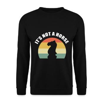 It's Not A Horse Schach Großmeister - Unisex Pullover - Schwarz - Vorne - Alina (178cm) & Michal (187cm)