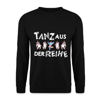Tanz aus der Reihe Be Different Ballett Einhorn - Unisex Pullover - Schwarz - Vorne - Alina (178cm) & Michal (187cm)