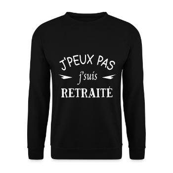 J'peux pas j'suis retraité - Sweat-shirt Unisexe - noir - Devant - Alina (178cm) & Michal (187cm)