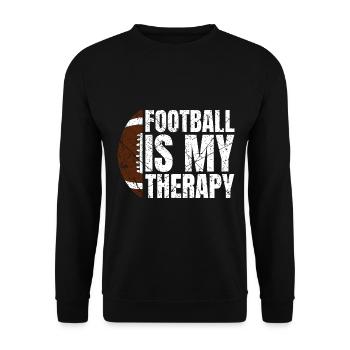 Le football est ma thérapie Le football américain - Sweat-shirt Unisexe - noir - Devant - Alina (178cm) & Michal (187cm)